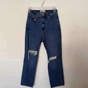 Abercrombie straight ankle high rise jeans 26